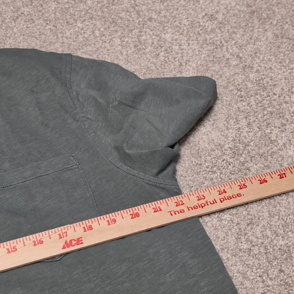 New‎ J Crew Men's XL Green Garment Dyed Slub Cotton Pocket Polo Shirt J1851